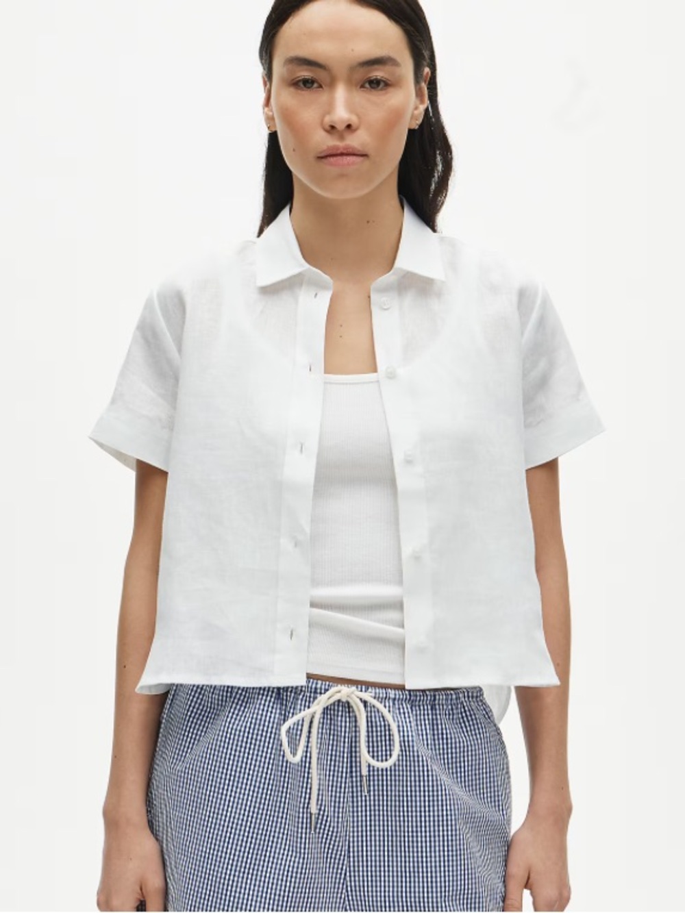J crew white Gamine button-up shirt in linen